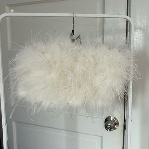 12th tribe white feathered tube top. Brand new, never worn